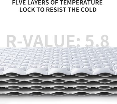 Самонадувний кемпінговий килимок Naturehike Thermal 5.8 R-Value, ультралегкий całрічний туристичний мат для сну, вологостійкий, з сумкою для повітря