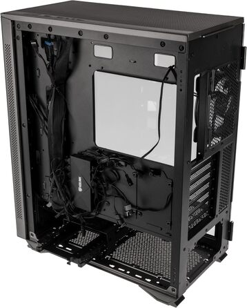 Корпус для ігрового ПК Kolink Stronghold Prism RGB чорний, EATX, Mesh-панель, відкидна дверцята із загартованого скла, 4x 120 мм ARGB вентилятори, Midi Tower