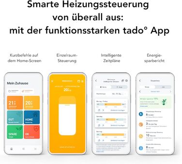 tado Smartes Heizkörperthermostat X – Набір з 3 шт., керування опаленням через додаток (Alexa, Siri, Google Assistant), енергозбереження, проста установка