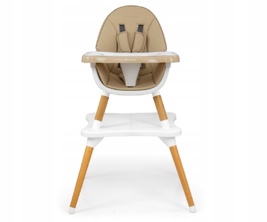 Стілець для годування 2в1 дерев'яний зі столиком-тацею Malmo Beige Milly Mally
