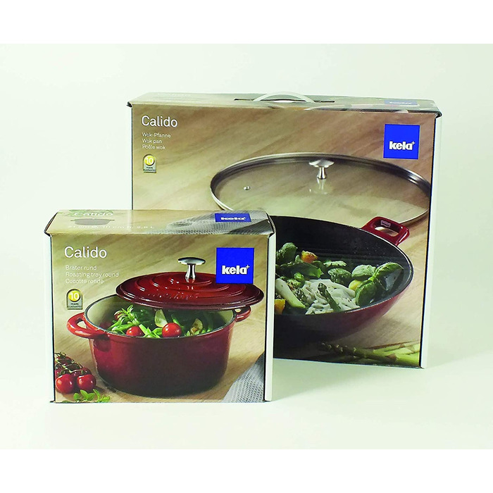 Овальний чавунний жаровий посуд Kela Calido 6 л, 33×25,5×12 см, червоний