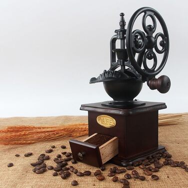 Кавомолка ручна ретро Kaffeemühle з дерева та чавуну для кави в зернах, еспресо