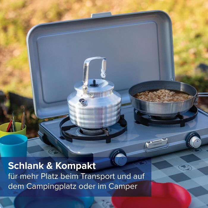 Газовий набір для кемпінгу Campingaz Kitchen 2 | 2-конфортний газовий нагрівач з потужністю 4000 Вт | для кемпінгу та подорожей | сумісний з CV 470 та R-Zylinder