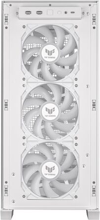 Ігровий корпус ASUS TUF GT302 ARGB білий, Mid-Tower ATX, 4x140 мм ARGB вентилятори, змінні бокові панелі, підтримка ATX материнських плат із прихованими роз'ємами, сітчаста фронтальна панель