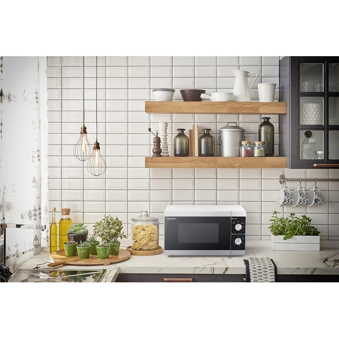 Мікрохвильова піч SHARP MS01EW 800Вт, 5 режимів, функція розморожування, біла