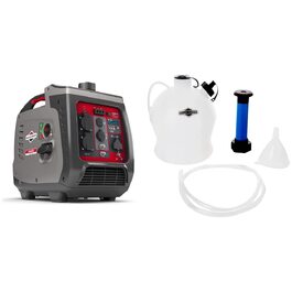 Інверторний бензиновий генератор Briggs & Stratton PowerSmart P2400, 2400 Вт (1800 Вт постійної потужності), 230 В, ультратихий та легкий, сіро-червоний