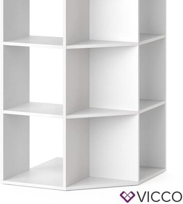 Дитяча книжкова полиця Vicco Luigi, біла, 64x107.8 см, без коробок для зберігання