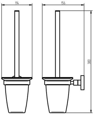 Тримач для туалетного йоршика Haceka Kosmos Tec, скляний, 9.3x37.5x10.9 см