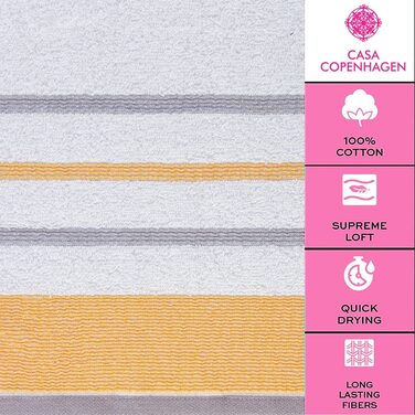 Набір рушників Casa Copenhagen He & She, 6 шт., коричневий + бежевий, 550 г/м², 100% єгипетська бавовна, для ванної, кухні та душу