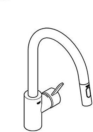 Змішувач кухонний GROHE Eurosmart Cosmopolitan з висувним душем, високий вилив, поворотний на 360°, економія води, хром (31481001)