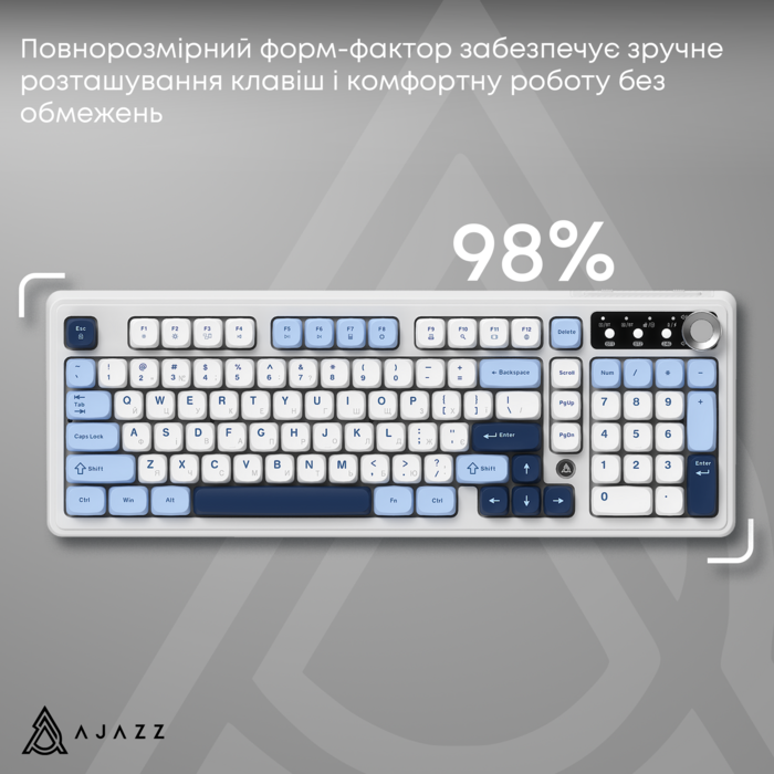 Бездротова клавіатура Ajazz AF98 PLUS Glacier Blue (AF98-PLUS-GB)