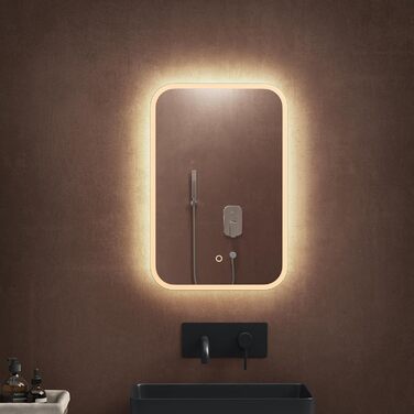 Дзеркало для ванної кімнати Dopporo LED 100x80 см з підсвічуванням та сенсорним вимикачем, функція пам'яті
