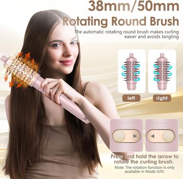 Набір для укладки волосся 3 в 1 Rotierend Air Styler (Рожевий) - Фен-щітка, обертова щітка, термощітка для сушіння, випрямлення та укладки