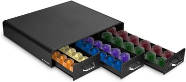 Navaris тримач для кавових капсул Nespresso, органайзер на 48 капсул, 3 шухляди, сучасний контейнер для зберігання кавових капсул