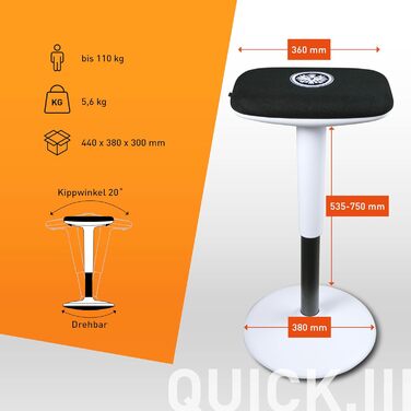 Підставка для стоячи роботи König + Neurath Quick 3 - ергономічна, регульована по висоті, для офісу та дому