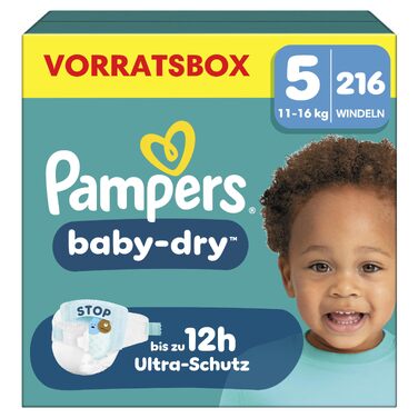 Підгузки Pampers Baby-Dry розмір 4 (9-14 кг), 204 шт, на стрічках, максимальний захист від протікань