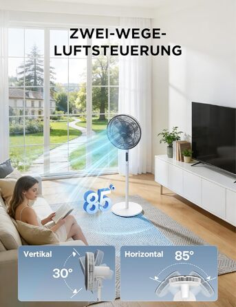 Вентилятор підлоговий Midea FS40-23MR з пультом, 3 швидкості, телескопічна штанга, поворот 90°, білий - тихий циркулятор
