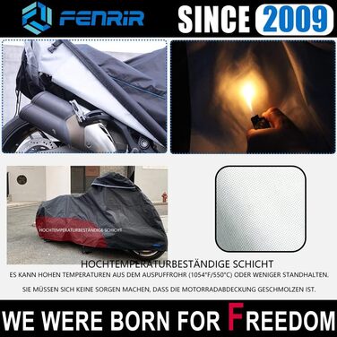 Чохол для мотоцикла FENRIR 245 см, водонепроникний захисний тент для круїзерів та турерів – підходить для Cruise, R18, Vulcan, Softail, Scout, Chief, Street Bob, Sport Glide, Fat Bob, Fat Boy, Breakout, Low Rider, Dyna, VRod, Shadow, Vstar, 245x105x125 см