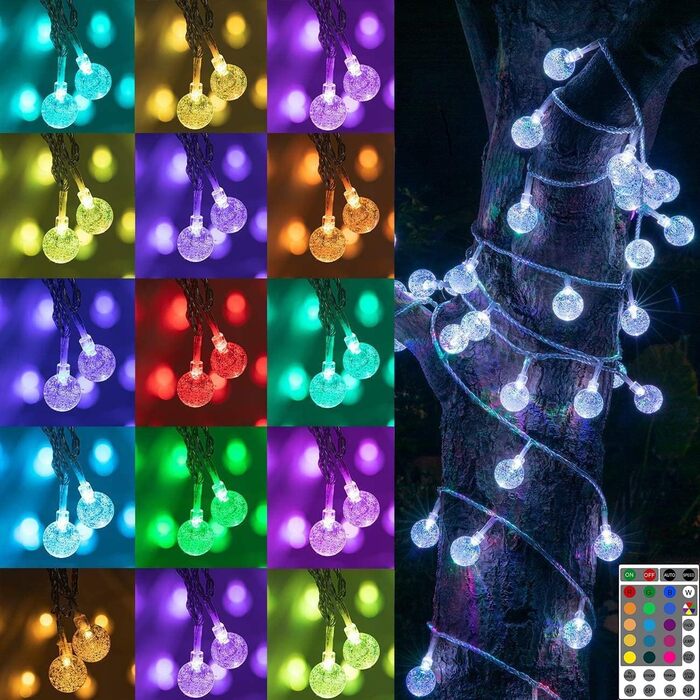 Гірлянда StarryEver 40 LED, 6 м, 18 кольорів, USB/батарейки, з пультом і таймером, для дому, саду, дитячої кімнати, класу, різдвяна