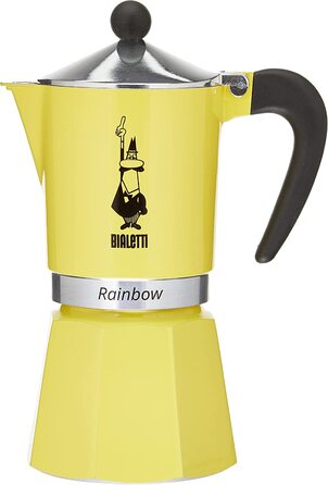 Кавоварка Bialetti Rainbow 4983, алюмінієва, жовта, на 6 чашок