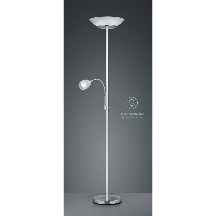 Торшер Lightling Klaus з LED лампою для читання, матова латунь, метал, 180 см, рухома лампа для читання E14, основне освітлення 2xE27, без ламп