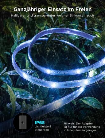 Govee LED стрічка 10м для вулиці, RGBIC, водонепроникна IP65, з керуванням Alexa та Google Assistant, для тераси, вечірок