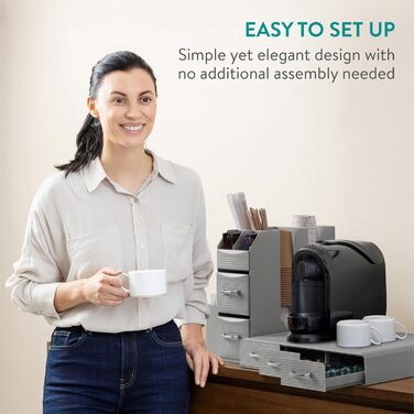 Тримач для капсул кави Navaris - органайзер для Nespresso капсул - контейнер для капсул різних розмірів - сірий