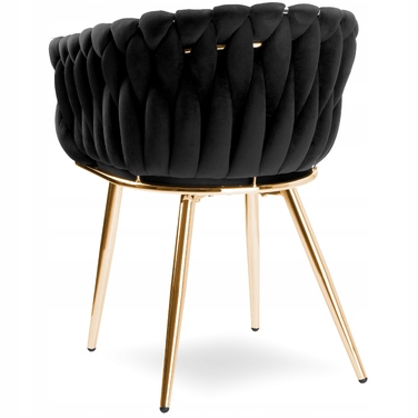 Обивочне велюрове крісло COFTON Gold velvet, чорне