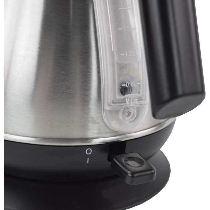 Електрочайник Syntrox Germany WK-2200W-1.7T, 2200 Вт, 1.7 л, нержавіюча сталь, з термометром, бездротовий, 360°, чайник для води та чаю