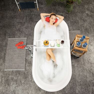 Підставка для ванни Relaxdays біла, висувна