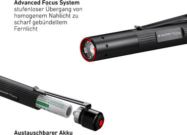 Ліхтарик Ledlenser P2R Core Mini LED, 120 люмен, акумуляторний, фокусування, 3 режими, 65 м, USB-зарядка, кліпса