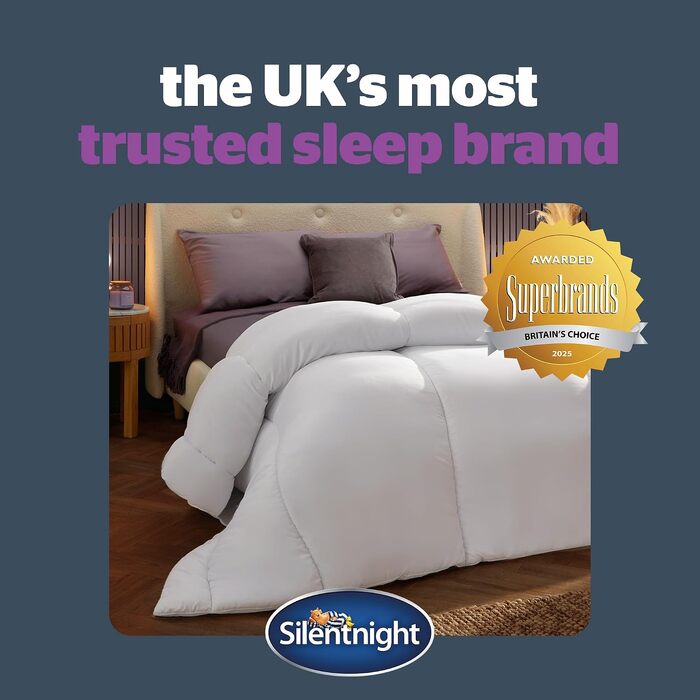Ковдра Silentnight Deep Sleep King Size, мікрофібра, біла, щільність 10.5 Tog