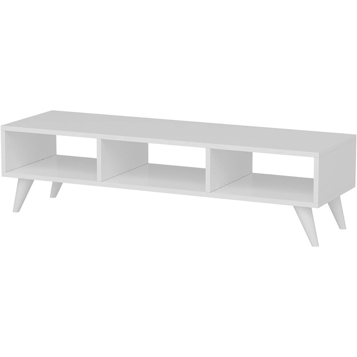 ТВ-тумба en.casa Aaskov з 3 полицями, комод під телевізор, 35x120x35 см, білий