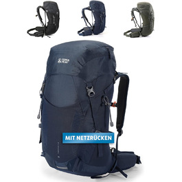 Туристичний рюкзак Terra Peak 40 л з вентильованою спинкою, тримачем для питної системи та дощовиком, для походів і одноденних виїздів, темно-синій