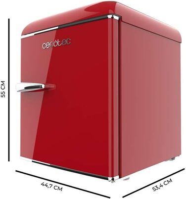 Міні-холодильник Cecotec Bolero CoolMarket TT Origin 45L, ретро, червоний, з морозильною камерою, клас енергоефективності E, 55 см, 44,7 см