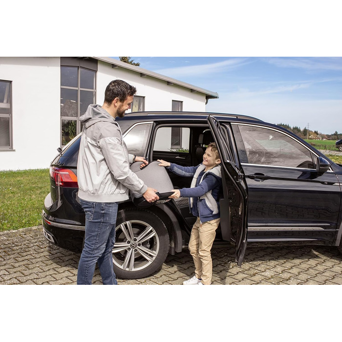 Дитяча автопідставка Booboo Safety Madrid, без Isofix, для дітей 125-150 см (15-36 кг), i-Size, чорний/сірий