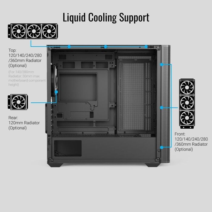 Корпус для ПК AeroCool D301A, ігровий Mid-Tower, оптимізований повітряний потік, дерев'яна Mesh-панель, 4 RGB-вентилятори, USB Type-C, сумісний з ASUS/MSI M-ATX, чорний