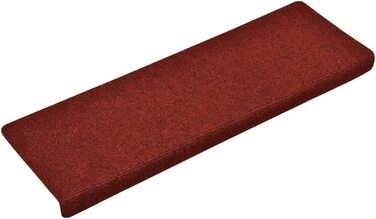 Комплект килимків для сходів vidaXL, 10 шт., бордові, 65x21x4 см, голкопробивний войлок, самоклеючі накладки для захисту сходинок