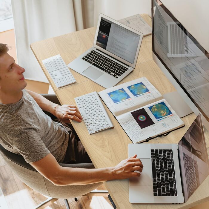 Електричний стіл TRIUMPHKEY 180x80 см з USB, регулюванням висоти, 3-позиційною пам'яттю, захистом від зіткнень, для офісу, колір дуб/білий