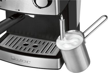 Еспресо-машина Clatronic ES 3643 Klassisch: 15 bar, 1,6 л резервуар, 2 диспетчери з капучинатором | 850 Вт