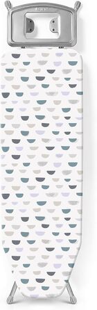 Гладильна дошка Rayen Basic, металева, регульована, 120x38 см, сірий з білим візерунком, підставка для праски