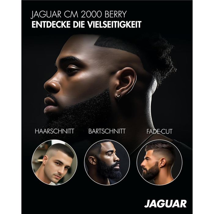 Професійна машинка для стрижки волосся JAGUAR CM 2000 Berry з насадками, для мережі