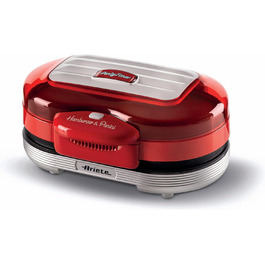 Ariete Hamburger Maker Party Time 205 – електричний сендвіч-мейкер та гриль з антипригарними пластинами, 1200 Вт, для бургерів, червоний