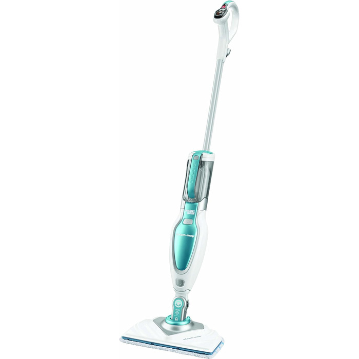 Парова швабра Black+Decker FSM1630 Deluxe для миття підлоги, 1600 Вт, знімна основа 180°, мікрофібра, для твердих покриттів