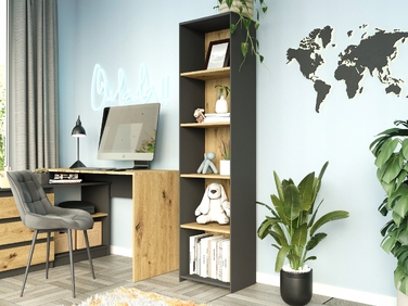 Стелаж Framire 40 x 180 x 30 см, антрацит, дуб артизан