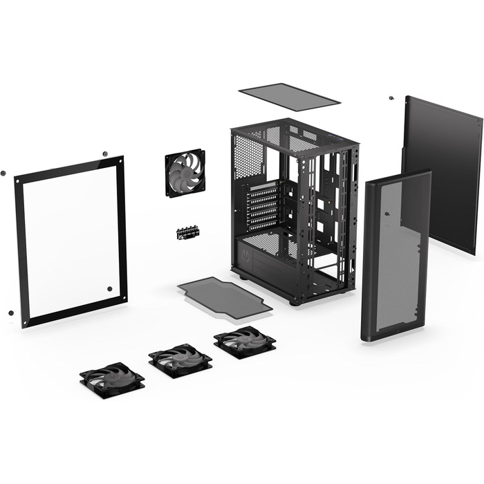 Ігровий корпус ENDORFY Ventum 200 ARGB ATX з 4 ARGB вентиляторами, загартованим склом та mesh-панеллю, компактний форм-фактор, широка сумісність з охолодженням