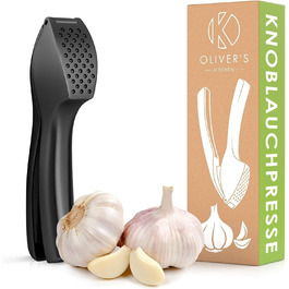Преміум-прес для часнику Oliver's Kitchen® - зручний та легко миється - подрібнює часник та імбир без лушпиння - міцний, матовий чорний