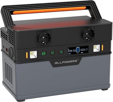 Портативна електростанція ALLPOWERS S700, ємність 606 Wh, номінальна потужність 700 W, пікова потужність 1400 W