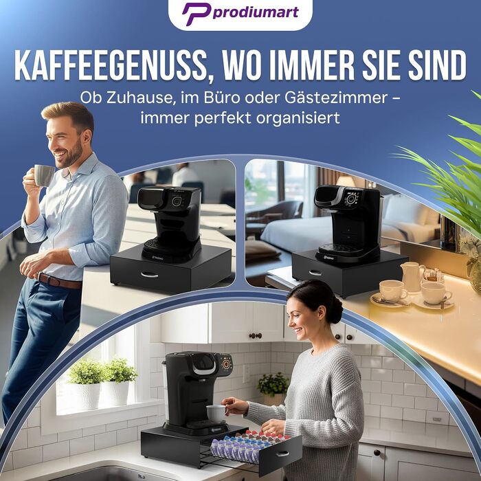 Тримач для капсул Tassimo на 64 кавових капсул, елегантний диспенсер-підставка для кавомашини Tassimo, чорний