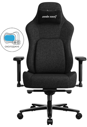 Крісло геймерське ігрове Anda Seat Phantom 4 Pro L до 100 кг Black Fabric  (AD18YSDC-72-B-F-B02)